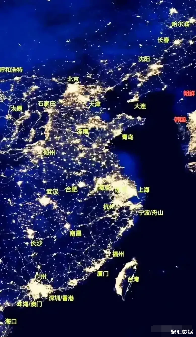 中国夜晚灯光图2021图片