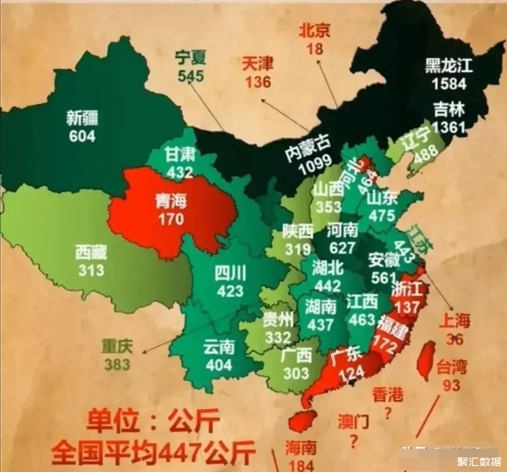 国内头部11个经济省份,广东,浙江,福建三省最缺粮?